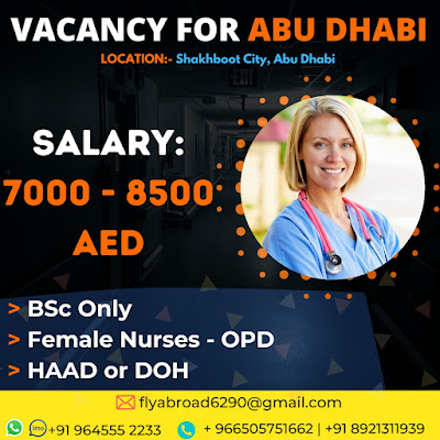 Urgently Required Nurses for Abu Dhabi